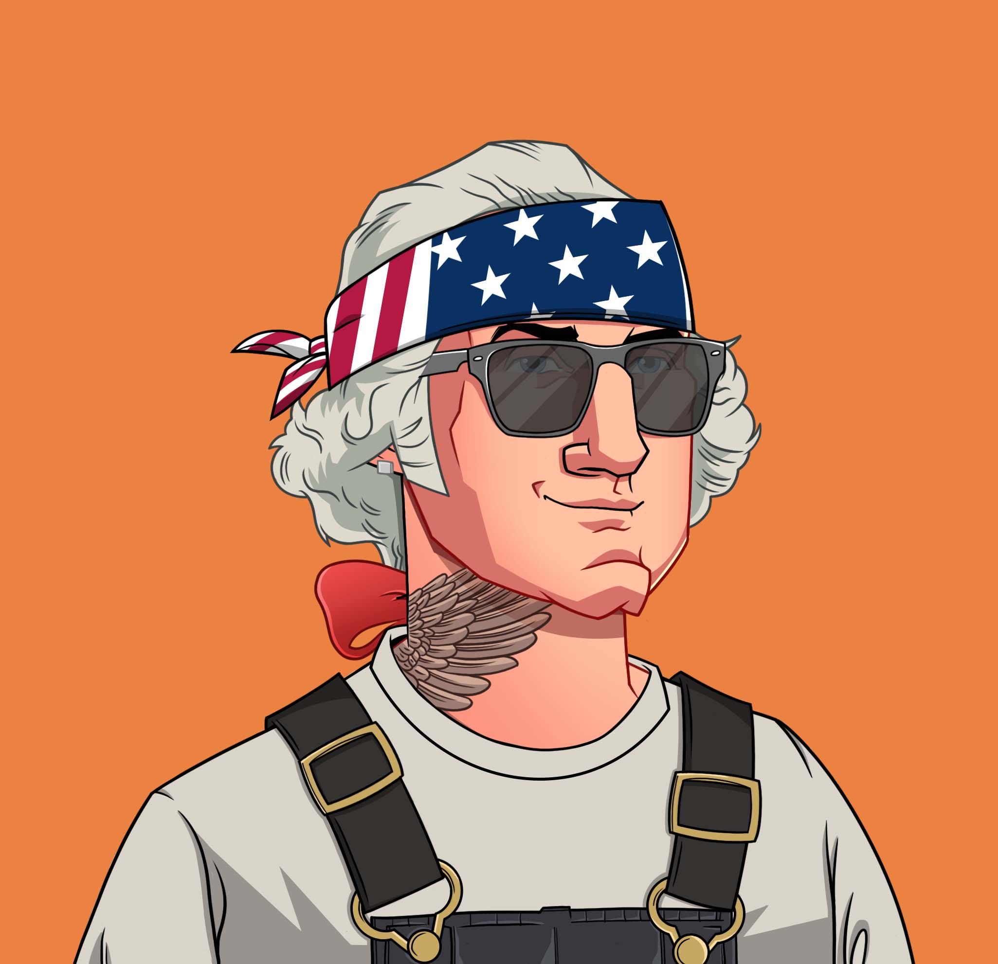OG George Washington NFT - Mechanic with a Bandana and Shades Smirk